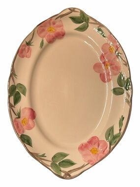 Fanciscan Earthenware Serving Platter Desert Rose 14" Oval Floral